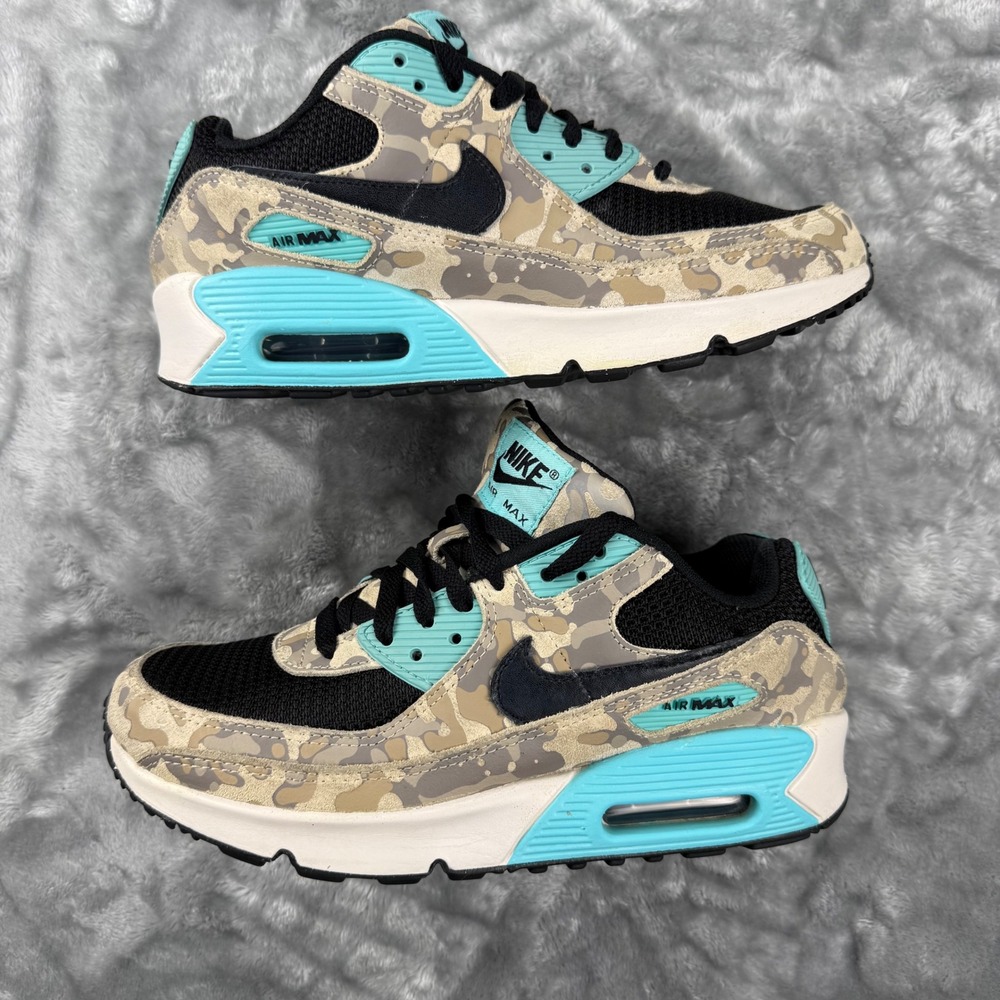 Nike Air Max 90 Desert Camo Teal Black Sneakers IF3092-100 Womens 7.5 Youth 6Y - Picture 3 of 16